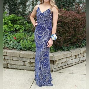 Sparkly blue prom dress